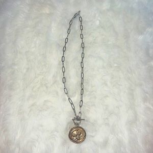 Silver coin necklace